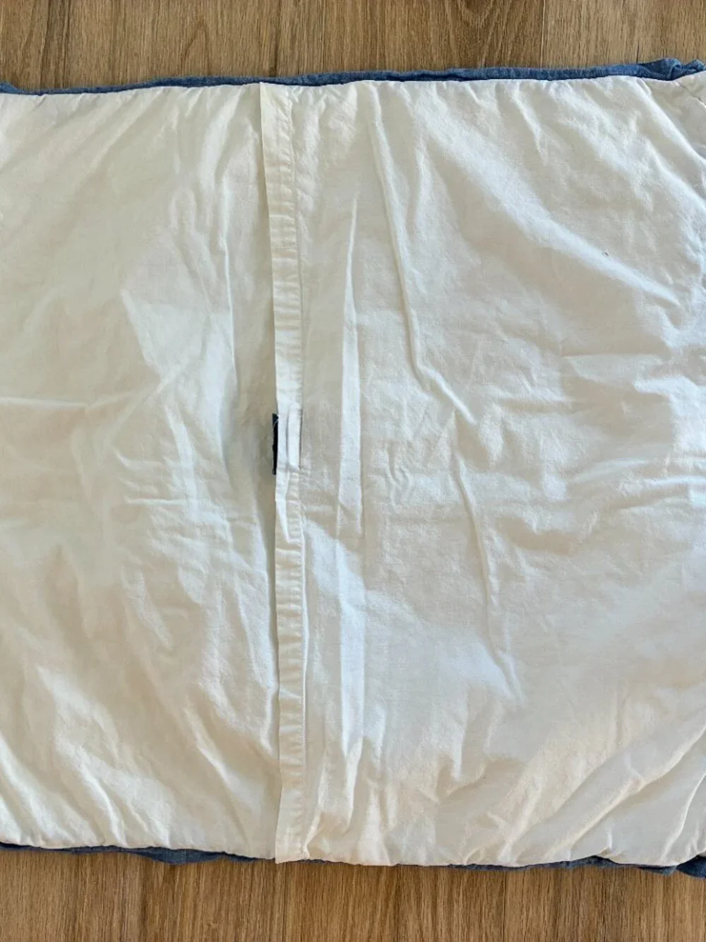 Vintage Ralph Lauren Quilted Euro Pillow Sham Blue Chambray 26x26